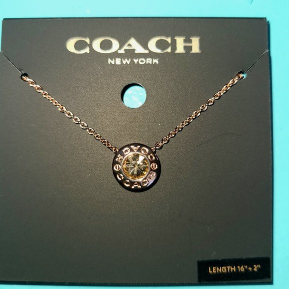 New Rose Gold Open Circle Coach Necklace - Picture 3 of 3